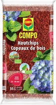 COMPO Houtchips Rood - decoratieve bodembedekker voor paden, bloemperken, speelruimten - kaliber 20-40 mm - zak 55L
