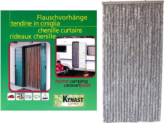 Kynast Kattenstaart Vliegengordijn - 90x200 cm - Grijs/Wit