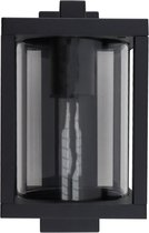 Olucia Amalie - Applique d'extérieur moderne avec détecteur de mouvement - Aluminium/ Glas - Zwart