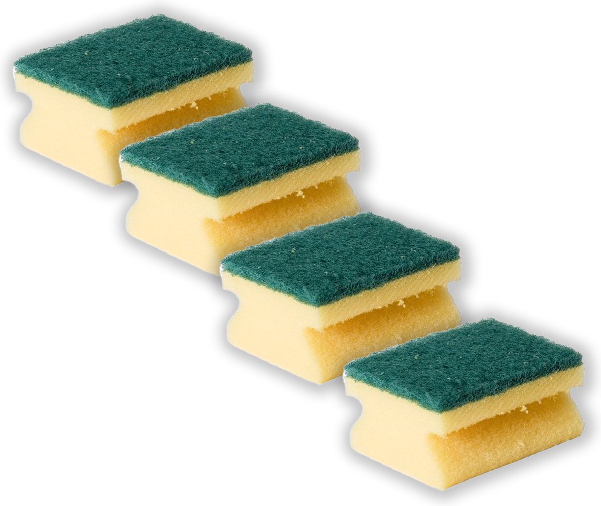 Goedkoopste 8 stuks schuursponzen / schuursponsjes met handgreep - 9 x 6.5 cm - sponzen / schoonmaakartikelen / reinigingsartikelen