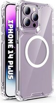 Phreeze Back Cover - Geschikt voor iPhone 14 Plus Hoesje - Crystal Clear Case - Magnetische Functie - Military Grade - Transparant - Bumper Siliconen TPU Cover - Magneet