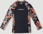 O'Neill - UV-Zwemshirt met lange mouwen voor meisjes - UPF50+ - Printed Skin - Black Tropical Flower - maat 6 (126-133CM)
