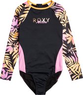 Roxy - Zwempak voor meisjes - Active Joy - Lange mouw - Anthracite Zebra Jungle Girl - maat 152-164cm