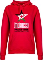 Marokko Palestina Supporters Club Dames Hoodie - Rood - XXL