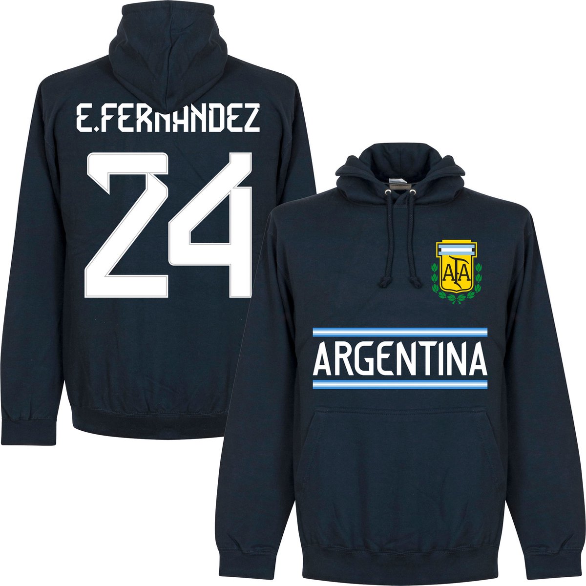 Argentinië E. Fernandez 24 Team Hoodie - Navy - M