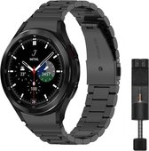 MY PROTECT® Bracelet de montre connectée en métal de Luxe - Convient pour Samsung Galaxy Watch 5 Pro & Watch 5 / Samsung Galaxy Watch 4 Classic & Watch 4 - Bracelet de montre - Bracelet interrupteur - Zwart