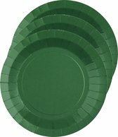 Assiettes à pâtisserie/gâteaux Santex party - vert foncé - 10x pièces - karton - D17 cm