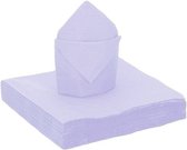 Santex feest servetten lila paars - 20x stuks - groot - 40 x 40 cm - papier
