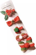 Akyol - 5 stuks - versiering voor kerst - Stof - Kerst Strik kleding -haarstrik - strik voor meisjes - kerst haarstrik - leuke haar strik - kerst strik voor meisje - kerststrik groen - kerststrikjes - Decoratie - Kerstsfeer