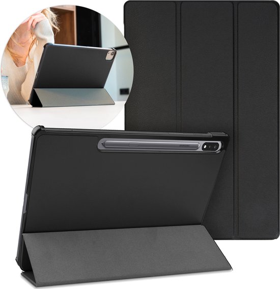 iMoshion Tablet Hoes Geschikt voor Samsung Galaxy Tab S8 Plus / Tab S7 Plus / Tab S7 FE - iMoshion Trifold Bookcase - Zwart