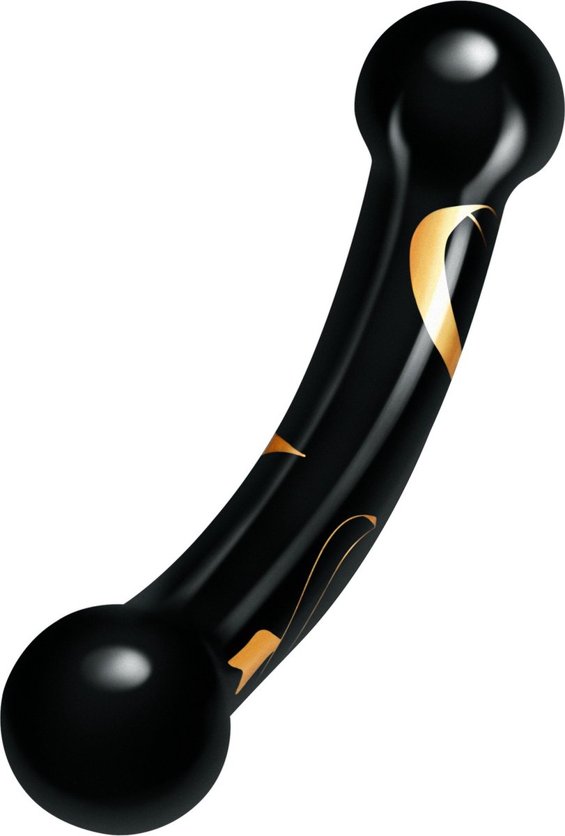 Secret Kisses 5.5 inch Handblown dubbel Ended dildo - Zwart - 14 cm
