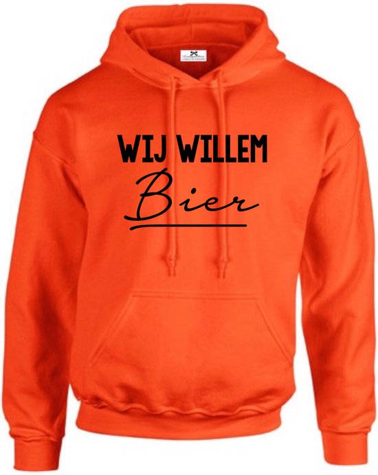 Koningsdag hoodie wij willem bier-Koningsdag kleding-Heren-Maat L