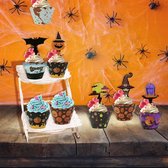 Akyol - cupcake toppers - 12 stuks - halloween cupcake topper - halloween taarttopper - cupcake decoratie halloween - horror - halloween - pompoen - spook - halloween decoratie - verjaardag – feestje – versiering – cake topper