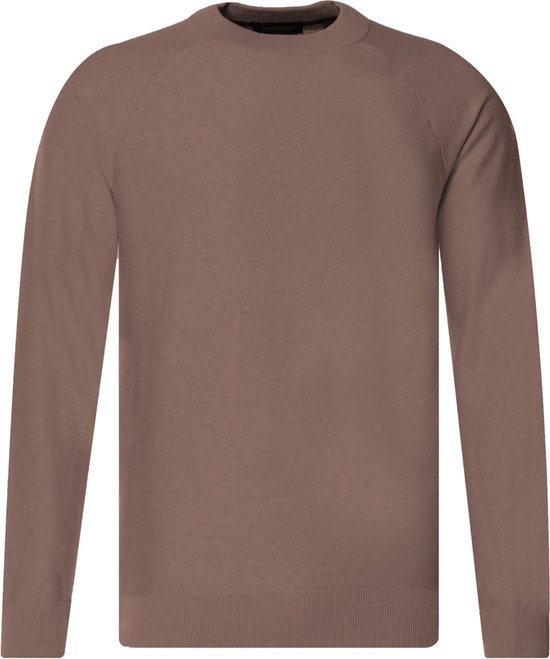 Scotch and Soda - Pullover Mix Wol Structuur Bruin - Heren - Maat M - Modern-fit