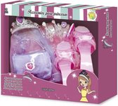 Prinsessen Accessoires Speelgoed - Tachan - Verkleedspullen Prinses - Set met Tas, Schoenen, Kroon en Sieraden - 8 Delig