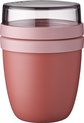 Mepal Lunchpot mini – 300 ml + 120 ml – Yoghurt en Muesli beker to go – Ellipse – Vivid mauve