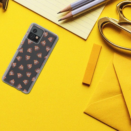 TPU bumper geschikt voor Motorola Moto G72 Poep Emojis