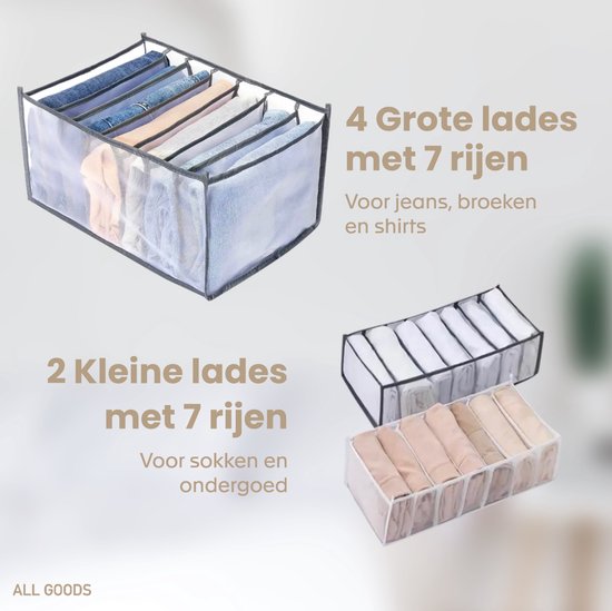 DIMJ Lade-opbergsysteem, ondergoed, organizer, set van 15 stuks, kledingkast, opbergdoos, kast, luiertafel, organizer, stoffen boxen, opbergbox voor kleding, sokken, wit