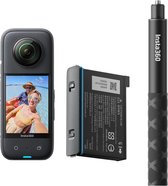 Insta360 - Action Camera X3 - Bundle avec batterie de rechange et perche à selfie 23-114 cm