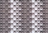 Fotobehang - Vlies Behang - Grijze Regenboog Blokken 3D - 520 x 318 cm