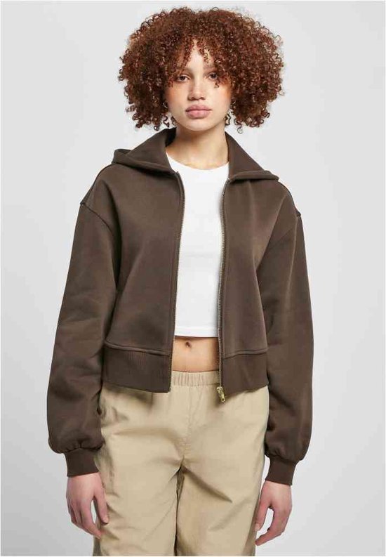 Urban Classics - Short Oversized Jacket Vest met capuchon - M - Bruin