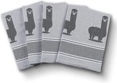 Set van 4 theedoeken in geschenkverpakking (B-goederen), 50 x 70 cm, 100% catoen (alpaca, grijs)