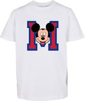 Mister Tee Mickey Mouse - M Face Kinder T-shirt - Kids 110/116 - Wit
