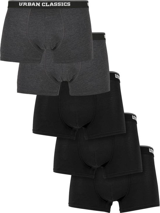 Urban Classics - Men 5-Pack Boxershorts set - S - Grijs/Zwart