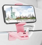Vliegtuig Telefoon mobiel houder- geschikt voor vliegtuig(uitklap)tafeltje met Multi-Directionele Dubbele 360 Graden Rotatie. (kleur: roze)