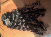 Raw Indian wavy hair 18 inch / 45 cm natural brown