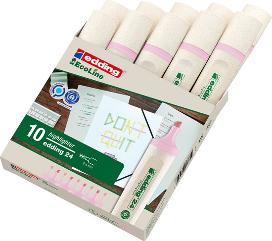 Markeerstift edding 24 ecoline pastelroze | doos 10 stuks