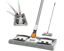 Arvona Telescoopsteel Ramenwassen - Ramenwasser Telescopisch - Uitschuifbare Ramenwisser - Glazenwasser - Glazenwassersset Telescoopsteel - Deluxe Editie - Grijs