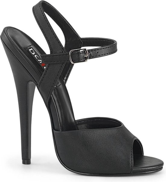 Devious - DOMINA-109 Sandaal met enkelband, Paaldans schoenen - US 9 - 39 Shoes - Zwart