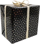 Cadeaupapier | 50cm | 200m | Party dots | zwart/goud