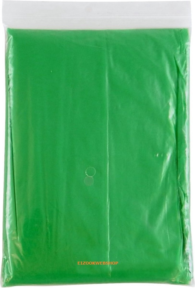 Eizook 8 duurzaam transparante beschermende poncho's - Groen - vakantie - wandelen - fietsen -festival - evenement - regen