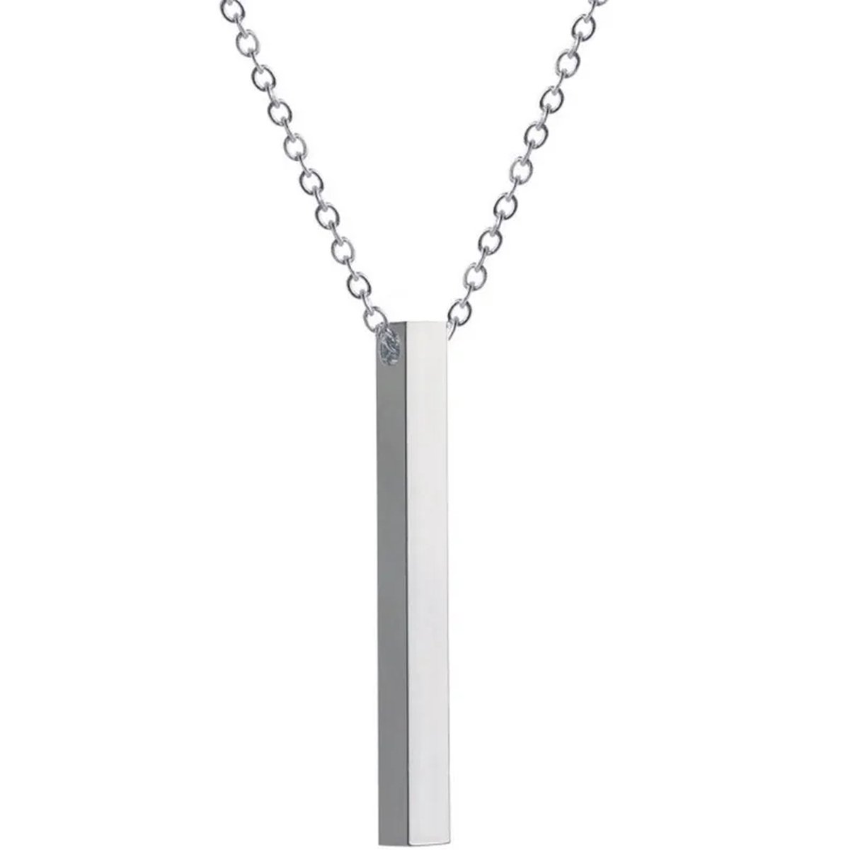 Plux Fashion The Rod Ketting - Zilver - 3mm/60cm - Sieraden - Zilveren Ketting - The Rod Chain - Stainless Steel - Ketting - HipHop Ketting - Schakel Ketting - Sieraden Cadeau - Luxe Style - Duurzame Kwaliteit - Moederdag Cadeau - Vaderdag Cadeau