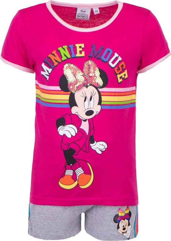 Disney Minnie Mouse Set / Sportset - Fuchsia/Grijs - Maat 92/98 (tot 3 jaar)