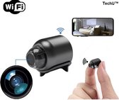 TechU ™ Spycam Secret Mini Camera - Fonctionne avec WiFi - Mini caméra de sécurité - Vision diurne et nocturne - Détection de mouvement - Y compris 32 Go Micro SD - Micro caméra HD 1080P - Zwart