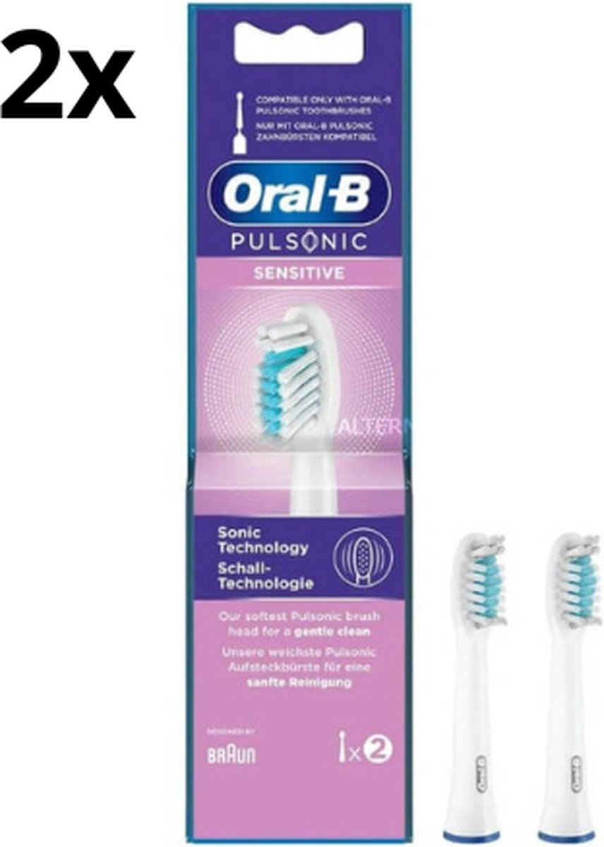 Oral B Pulsonic Sensitive Opzetborstels - 2 x 2 stuks - Voordeelverpakking
