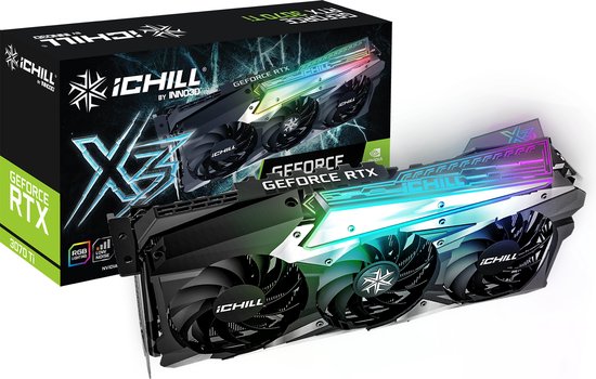 Inno3D iChill GEFORCE RTX 3070 X3, GeForce RTX 3070, 8 GB, GDDR6X, 256 Bit, 7680 x 4320 Pixels, PCI Express x16 4.0