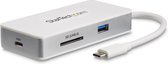 StarTech.com USB-C 4-in1 multiport adapter - SD / SDHC / SDXC (UHS-II) kaartlezer - 100W Power Delivery - 4K HDMI - GbE - 1x USB 3.0 - USB C hub - Dockingstation - USB-C - HDMI - GigE