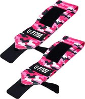 U Fit One 2 Stuks Wrist Wraps - Polsbrace - Polsbandage - Krachtraining - Polsbescherming - Fitness & Crossfit - Pink Camouflage