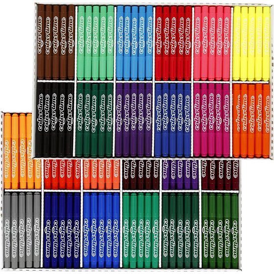 Colortime A6 enkele blanco kaarten 180 gram - 20 kleuren - set van 120