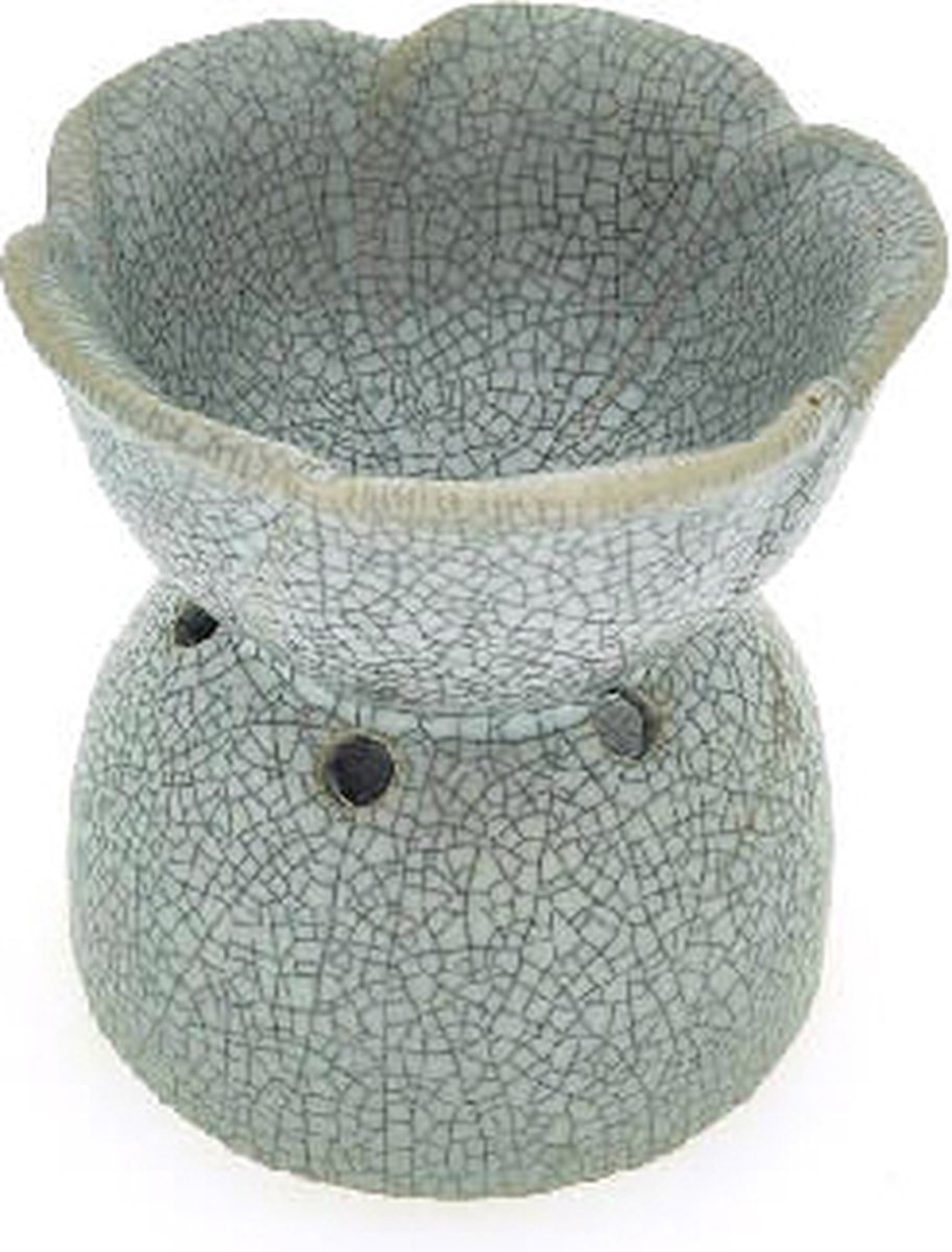 Goedkoopste Aromabrander – Aromaverdamper – Aroma diffuser – Aromabrander - Olieverdamper - Aromadamper theelicht – Handgemaakt – Bloem grijs