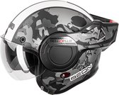 BEON Skull STRATOS Systeemhelm en Jethelm - 180º Verstelbare integraalhelm - Motorhelm inclusief Zonnevizier - Geschikt voor Scooter Brommer Snorfiets - XS Mat Zwart - Gratis Helmtas