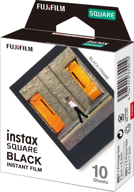 Fujifilm Instax Square Black Frame schwarz pellicule polaroid 10 pièce(s)  62 x 62 mm | bol.