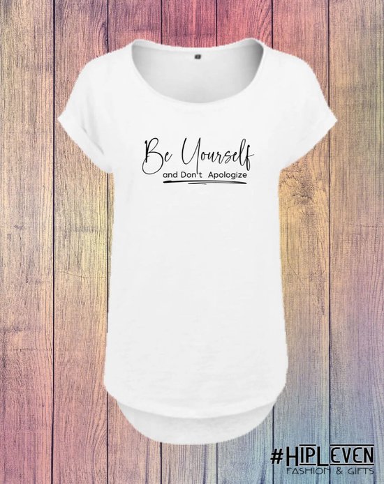 Shirt met print Be Yourself | Wit/ XXL (44-46)