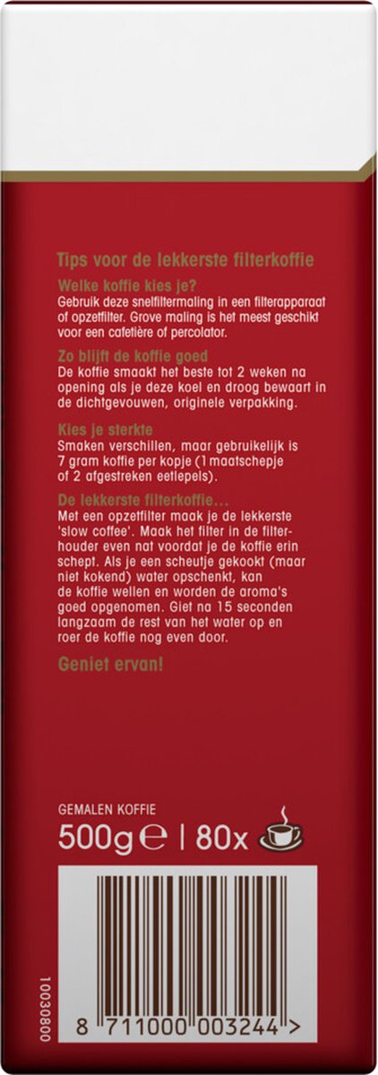 Douwe Egberts Aroma Rood Koffie Snelfilter Maling 500 gr thumbnail 6