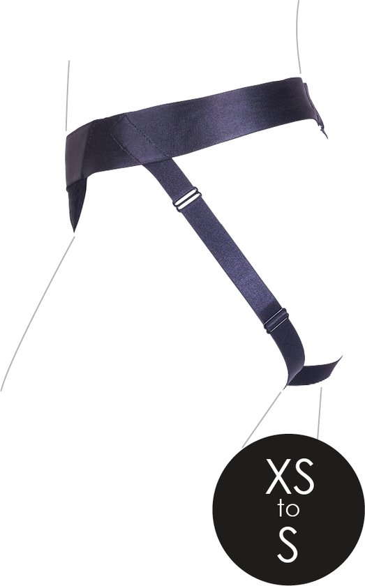 Ouch! by Shots - Vibrating Strap-on Panty Harness with Open Back - XS/S - Black