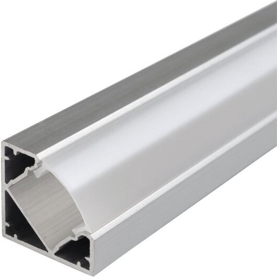 Hoek profiel voor LED strip | 12mm | 2 meter | Zilver | Inclusief afdek cover